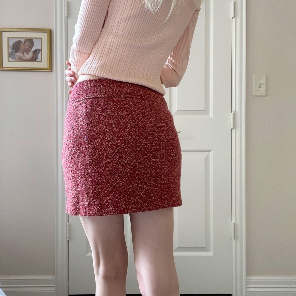 Vintage Wool Red Mini Skirt